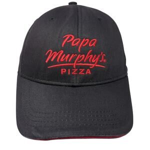 Papa Murphy's Pizza Strapback Baseball Cap Black One Size Adjustable Crest